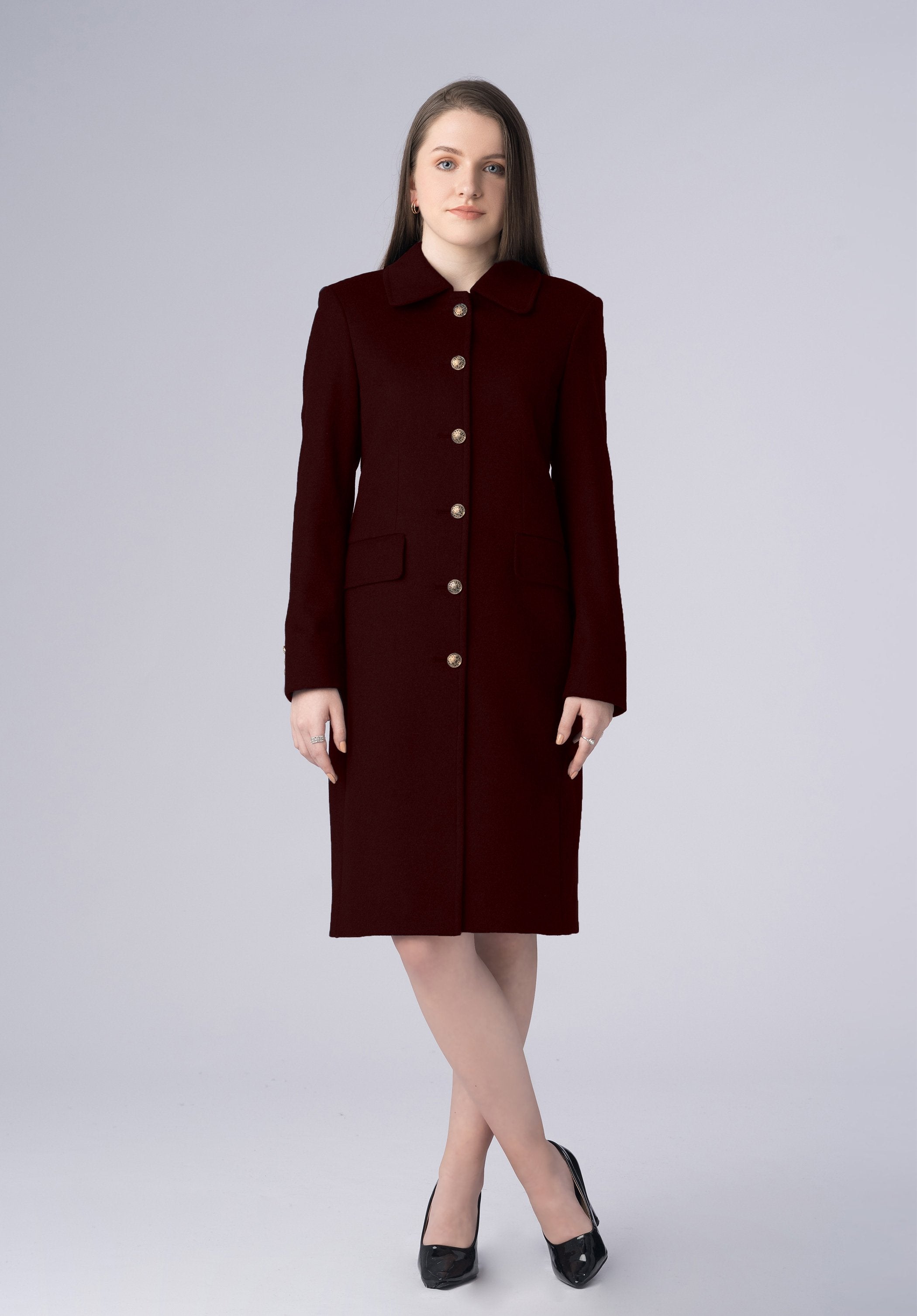 cashmere straight dress-coat